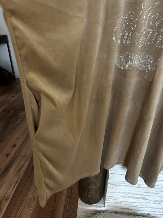 Długa Bluza damska oversize święta sukienka welurowa damska L XL 2XL