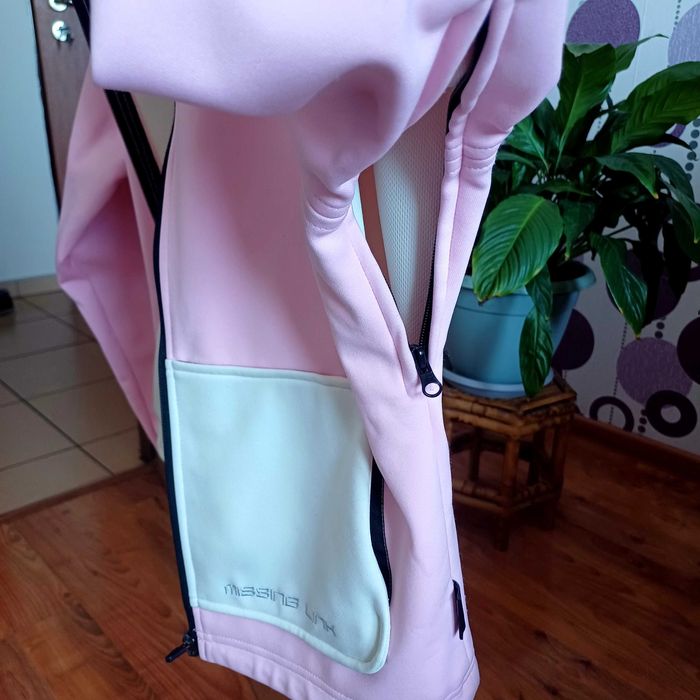 Kurtka soft. 2 w 1 oddychajaca,wiatroszcz.elna r.38-40 L Różowa Nowa