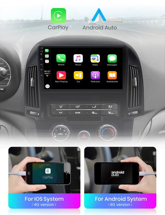Rádio 9" android Hyundai i30 de 2006-11 CARPLAY WIFI GPS 2/32GB Novo