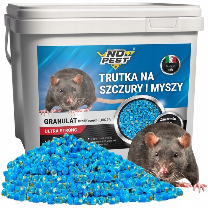 Trutka na szczury i myszy No Pest® 3kg. Trucizna, granulat brodifakum
