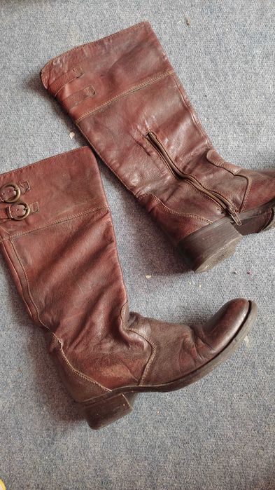 Buty damskie - kozaki skóra