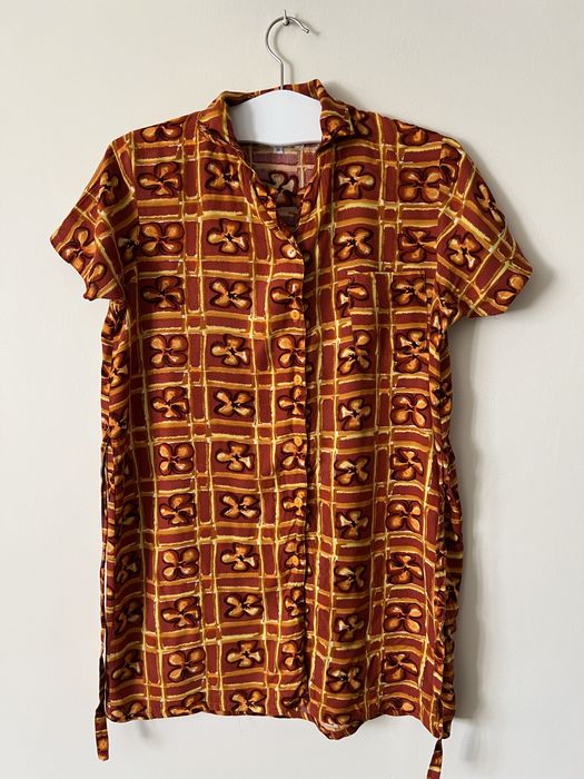 Blu di Blu damska hawajska koszula tunika wiskoza pomarańczowa S