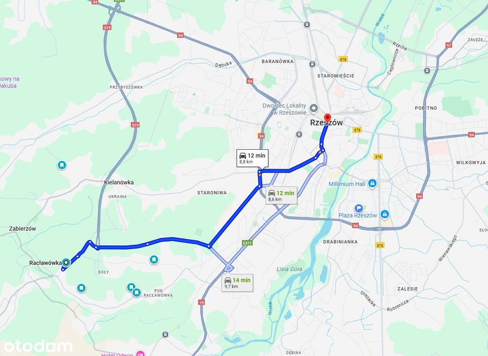 Działka widokowa 20 arów z mediami i WZ w Racławówce, 2km od Rzeszowa - Widok 3
