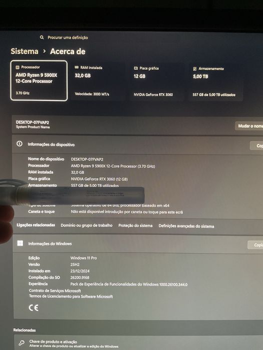 Pc crossair 4000 airflow Amd 9 5900x 32gb ram Rtx 3060 gigabyte aorus