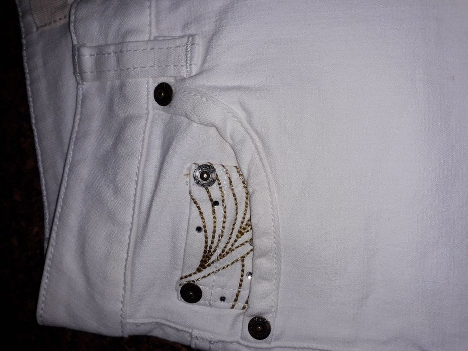 Spodnie białe jeans 34 lycra