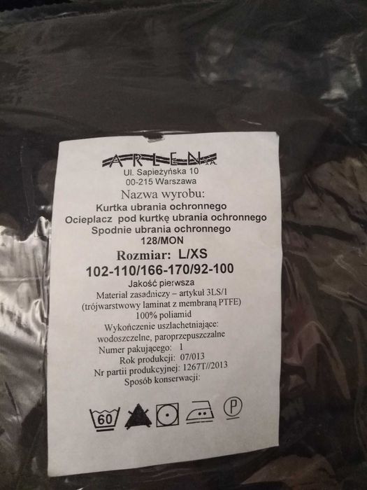 Ubranie typu GORATEX