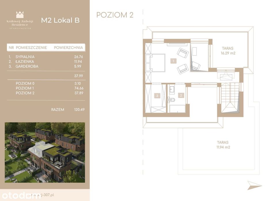 5-pokojowe mieszkanie 116m2 + 2 tarasy