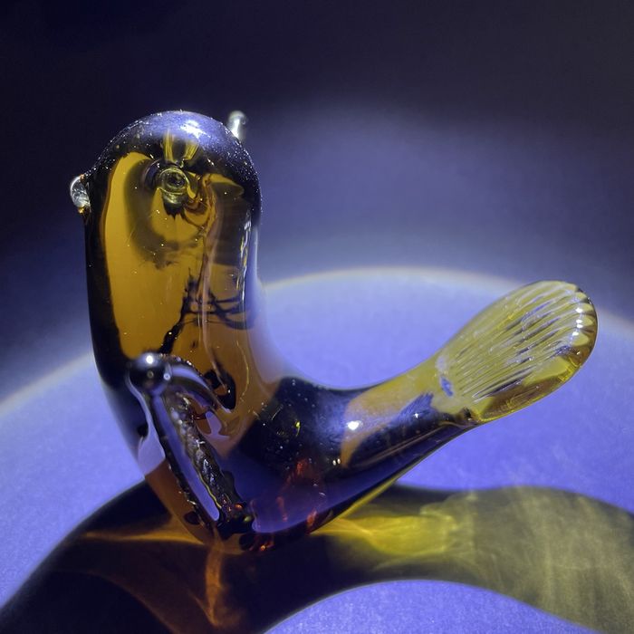 V. Nason & C.  Murano ptak jaskółka szklo szklana figurka bursztynowy