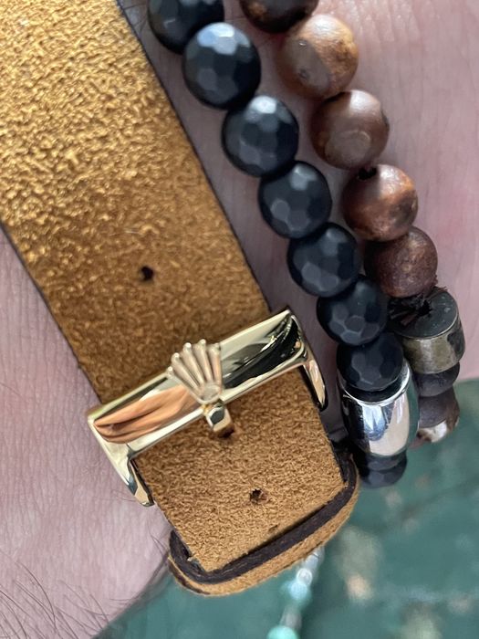 Fivela com logotipo Rolex (Dourado/Prateado)