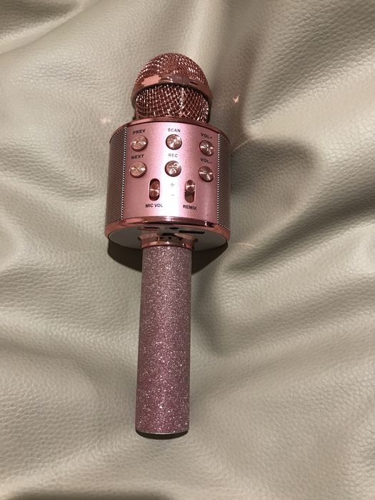 Mikrofon dziecieci różowy brokatowy