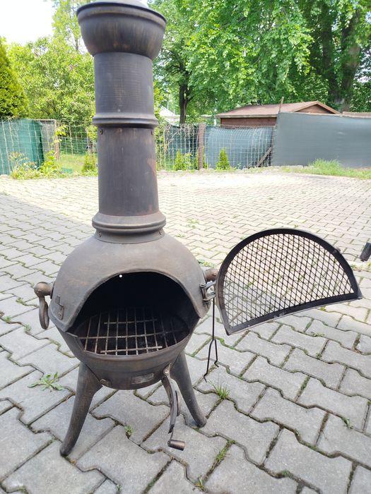Kominek ogrodowy taras