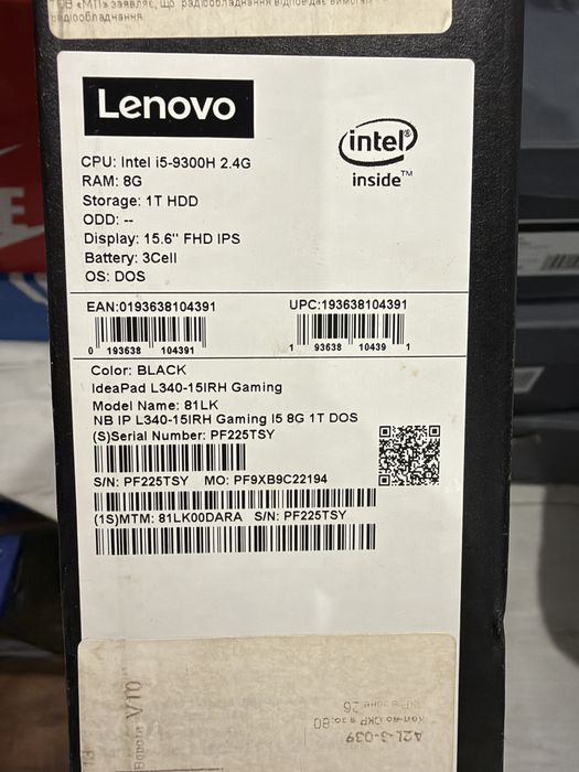 Lenovo IdeaPad340 Gaming ( i5+1650+16gbОЗУ+500gb SSD M.2 + 1TB HDD )