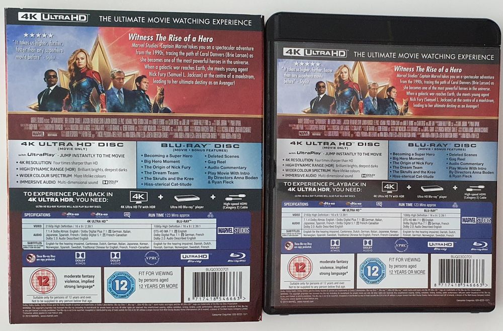 "Kapitan Marvel" 4K UHD + Blu-Ray + Slipcase UK bez PL