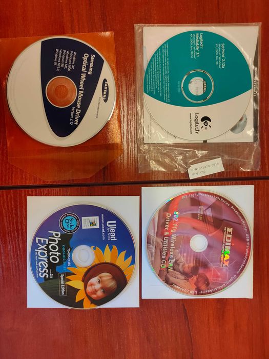 4 stare płyty CD PC – Edimax Logitech Samsung Ulead Photo Express