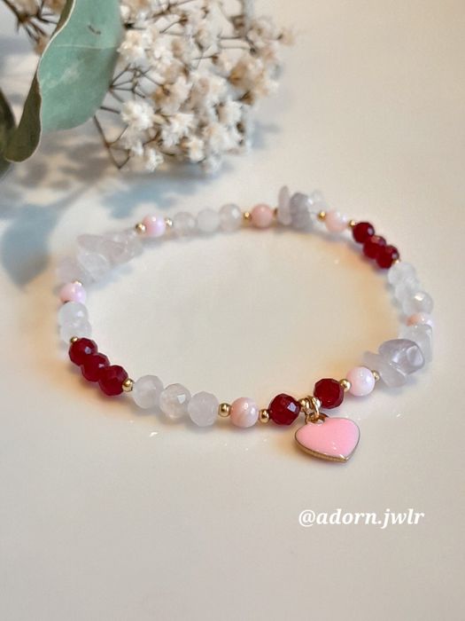 Kamienie naturalne Kwarc różowy Rubin Serduszko