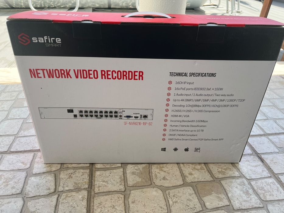 Gravador NVR para câmaras IP
16 CH
Switch 16 portos de PoE 150 W