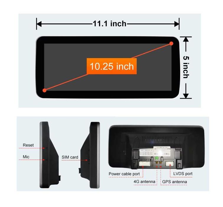 CarPlay Android Radio GPS WiFi 4G Mercedes V E W213 GLE GLS X166 10,25