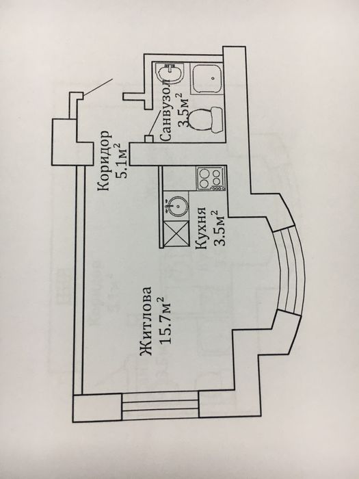 1-room apartment apartment by the address st. Primorskaya (area 27,5 m²) - Atlanta.ua - photo 8