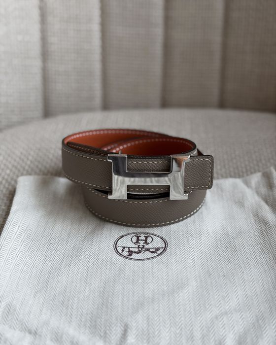 Ремень Constance style / Silver hardware / Grey Серый