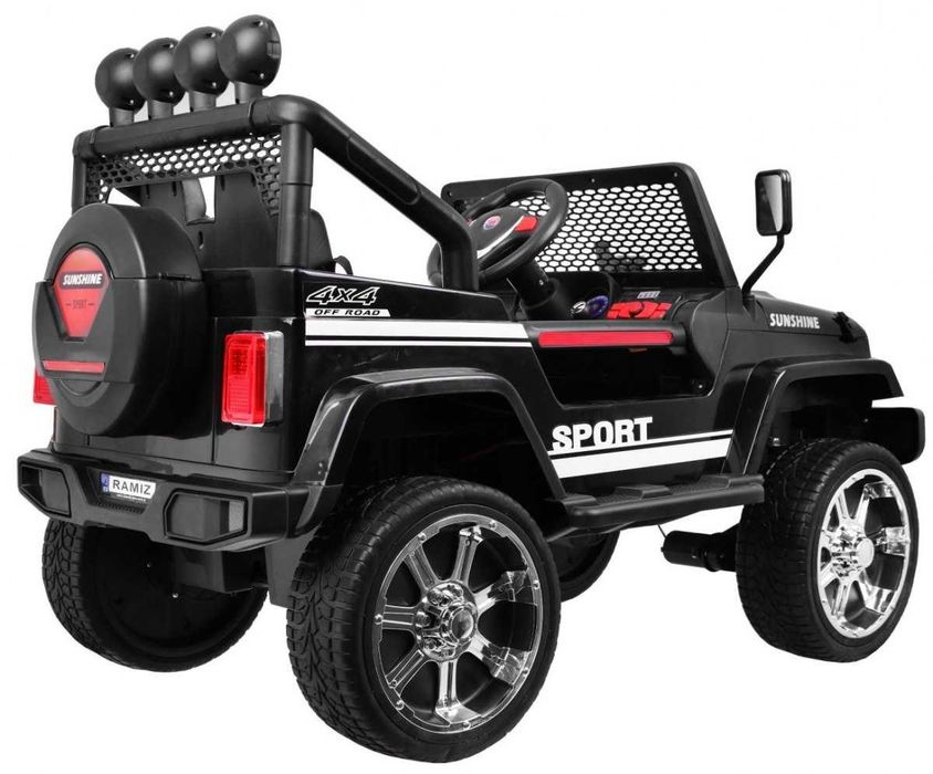 Auto na Akumulator Duży JEEP dla Dzieci 4x4 180 WATT Czarny