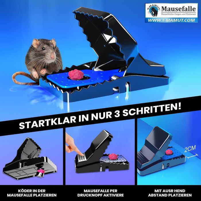 T-MAMUT Pułapka na Duże Myszy Szczury 4 sz. Profesjonalna Bardzo Mocna