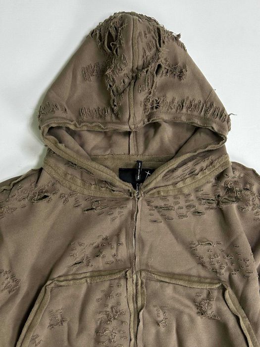 Худі Latui Atelier zip худи зіпка коричнева зипка кофта distressed S M