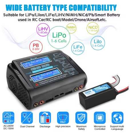 Carregador polivalente para modelismo e outros C240 duo