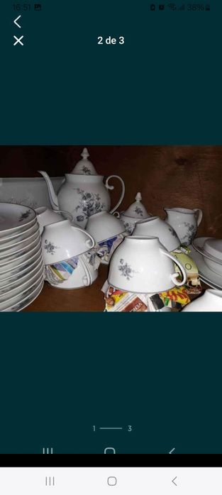 Serviço de chá antigo de porcelana