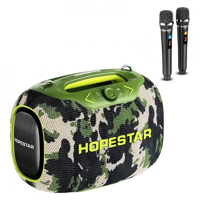 Портативная акустическая колонка 120 Вт  Bluetooth,  караоке, LED.