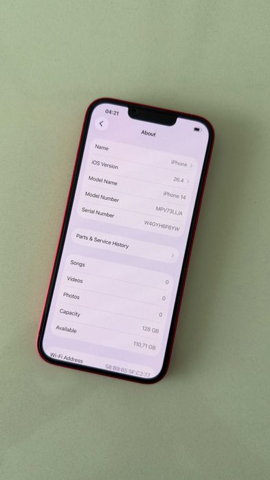 Apple iPhone 14 128GB 79% Versão E-sim "vermelho" + cabo e capa de proteção