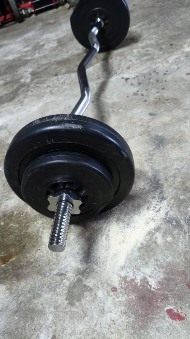 Sztanga łamana 120 cm obciążenie 33  kg