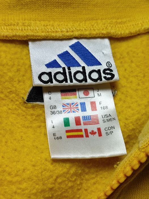 Кофта винтаж 90х Adidas EUR M (р.46) бу ориг мужская ⅓ зипка  Адидас