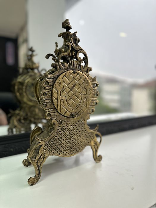 Relogio decoração de mesa em bronze