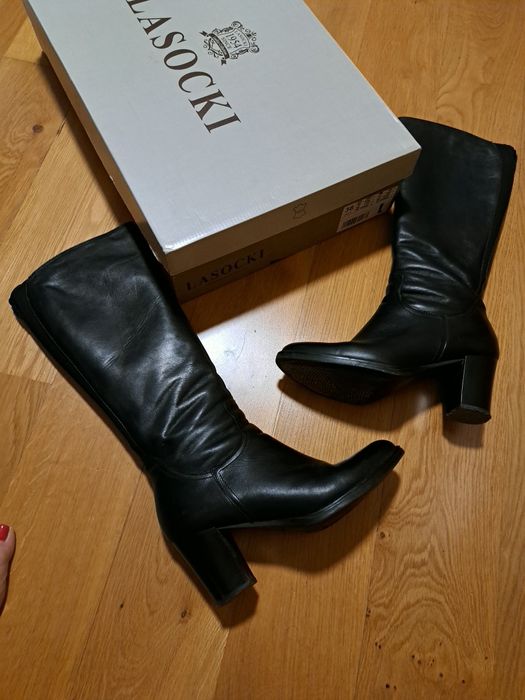 Kozaki skórzane czarne Lasocki Lena-01 rozmiar 38