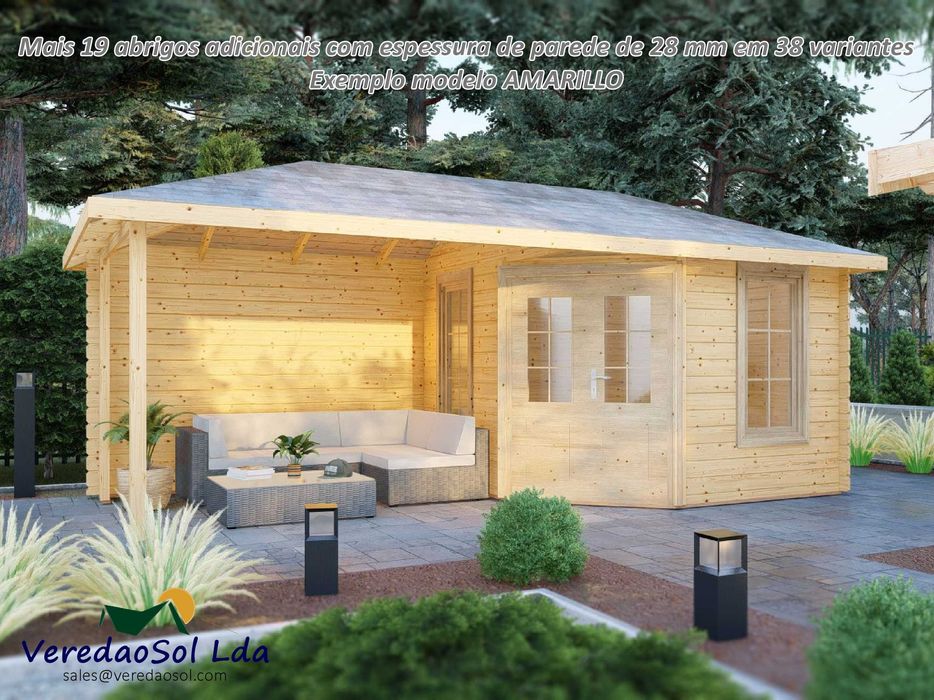 Casa madeira KIT MICRO 28mm Eco 3x2 m Coberta 9m²