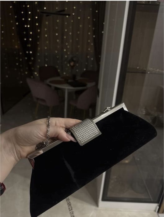 Клатч бархатний з камінням