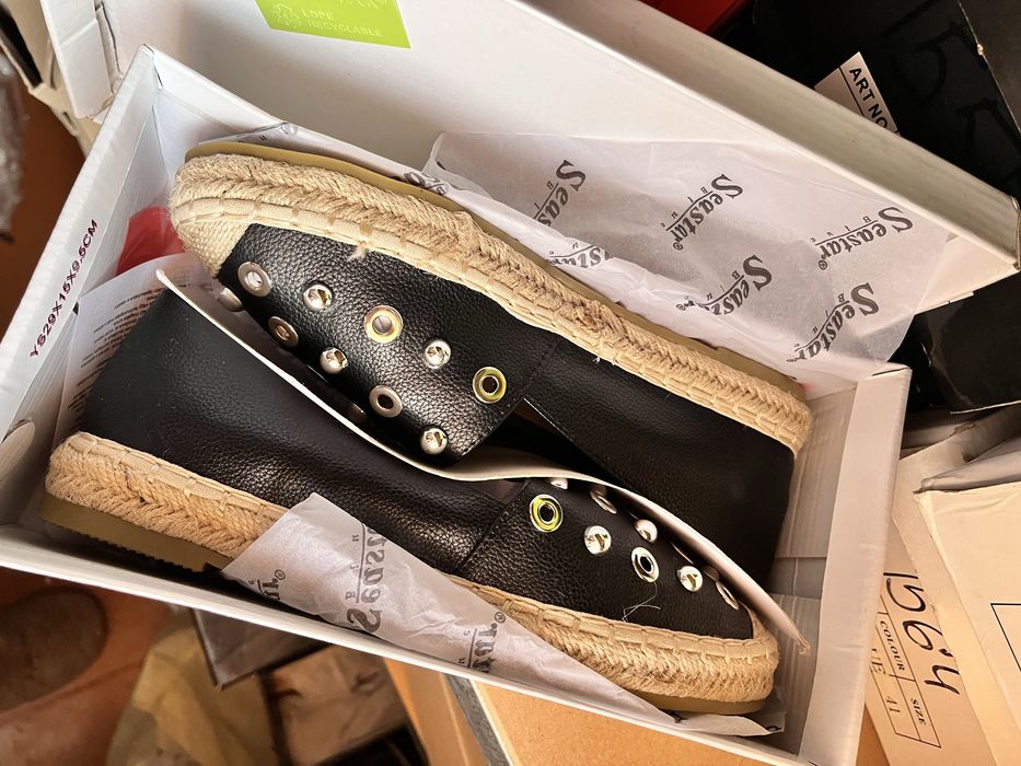 ЛІКВІДАЦІЯ СКЛАДУ! Жіночі чорні еспадрильї мокасини сліпони з екошкіри