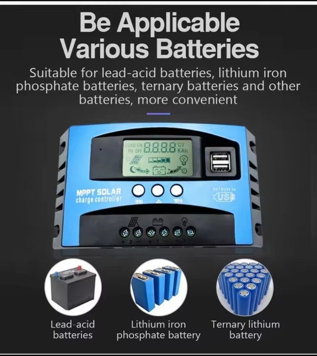 Солнечный контроллер заряда MPPT 100A 12V-24V | Контроллер заряда для солнечных батарей MPPT 100A (Новый)