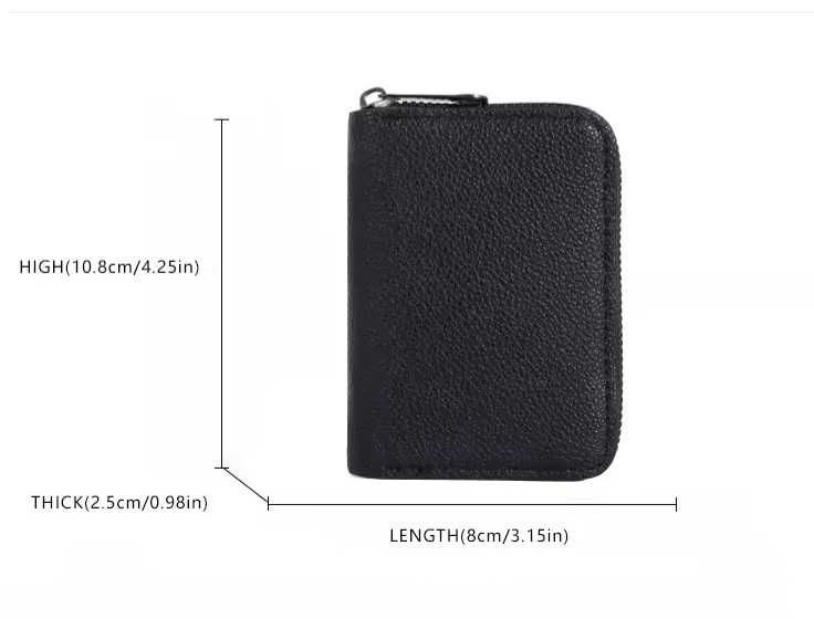 Carteira para 20 Cartões Anti-Desmagnetização Preta