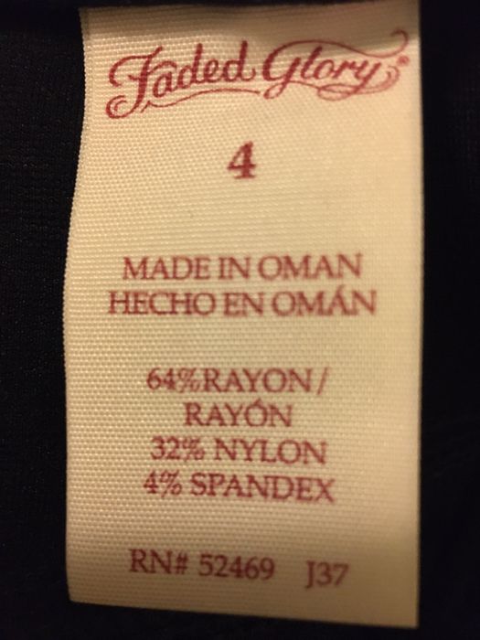 Spodnie „Faded Glory” rayuon nylon i spandex