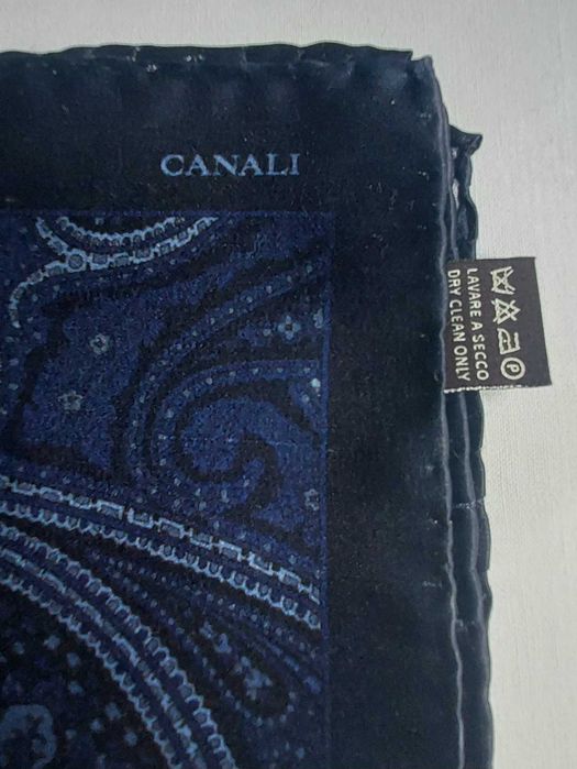 Canali, jedwabna poszetka męska (100% jedwab, wzór Paisley)
