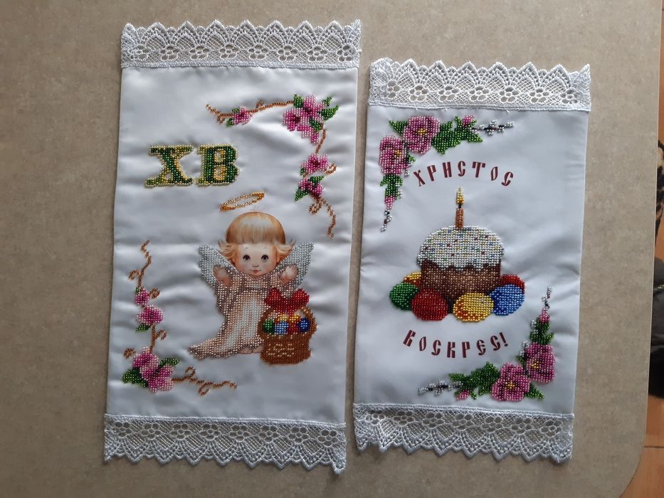 Вишитий рушник на кошик