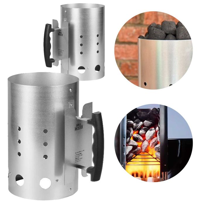 Kominek do rozpalania Grilla Stal Ocynkowana Szybkie Rozpalanie