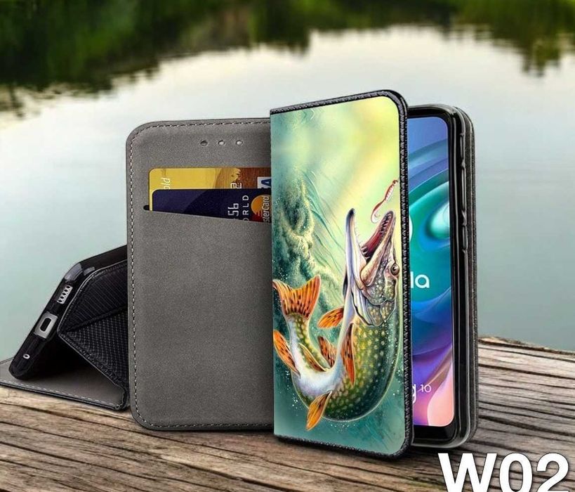 Etui zamykane wędkarskie do Samsung Galaxy M12 ! Karp szczupak lin