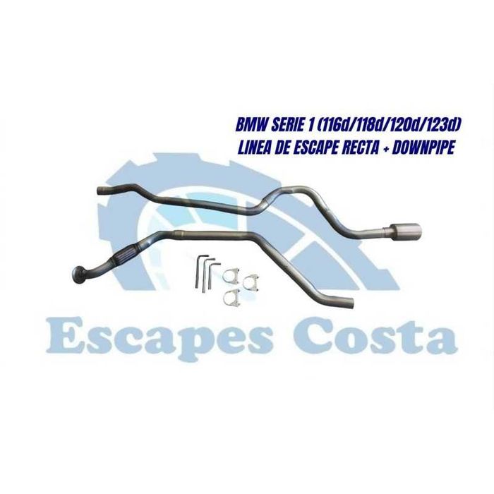 BMW SÉRIE 1 LINHA DE ESCAPE RETA + DOWNPIPE 116D / 118D / 120D / 123D