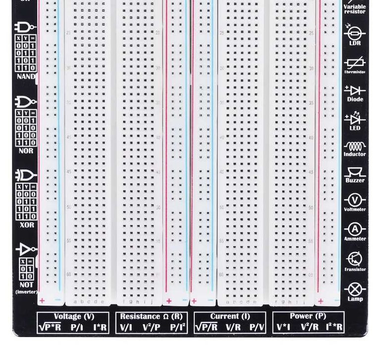 Breadboard com fórmulas embutidas, 1660 pins - NOVOS