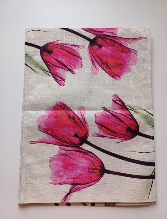 Bieżnik w różowe tulipany, rozmiar 33x180cm