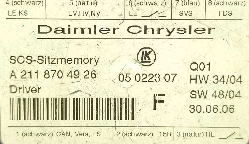 Módulo Electrónico MERCEDES-BENZ E-CLASS T-Model (S211) ano 2003