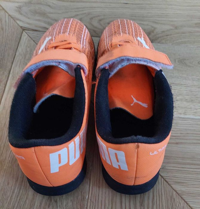 Puma ultra, buty, adidasy do gry w piłkę nożną, pomarańczowe, r.34,5