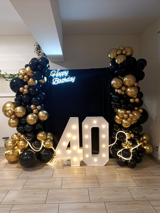 Ścianka balonowa 18 dekoracja 30 tło  40 urodziny 50 chrzest